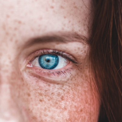 Red Headed Girl with Blue Eyes