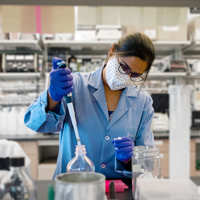 Nipun Saini with pipette in the NRI lab