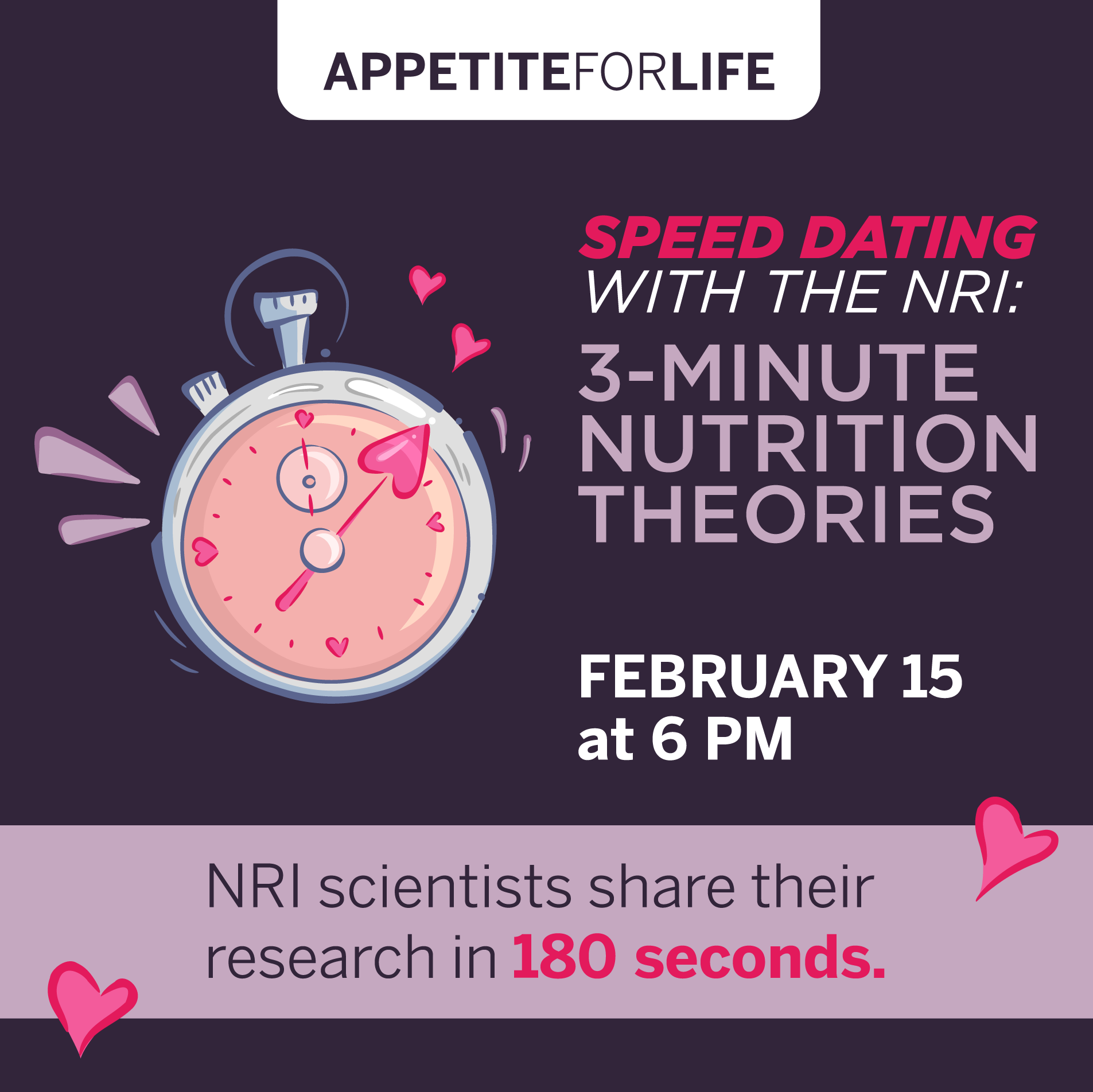 Speed Dating with the NRI: 3-Minute Nutrition Theories