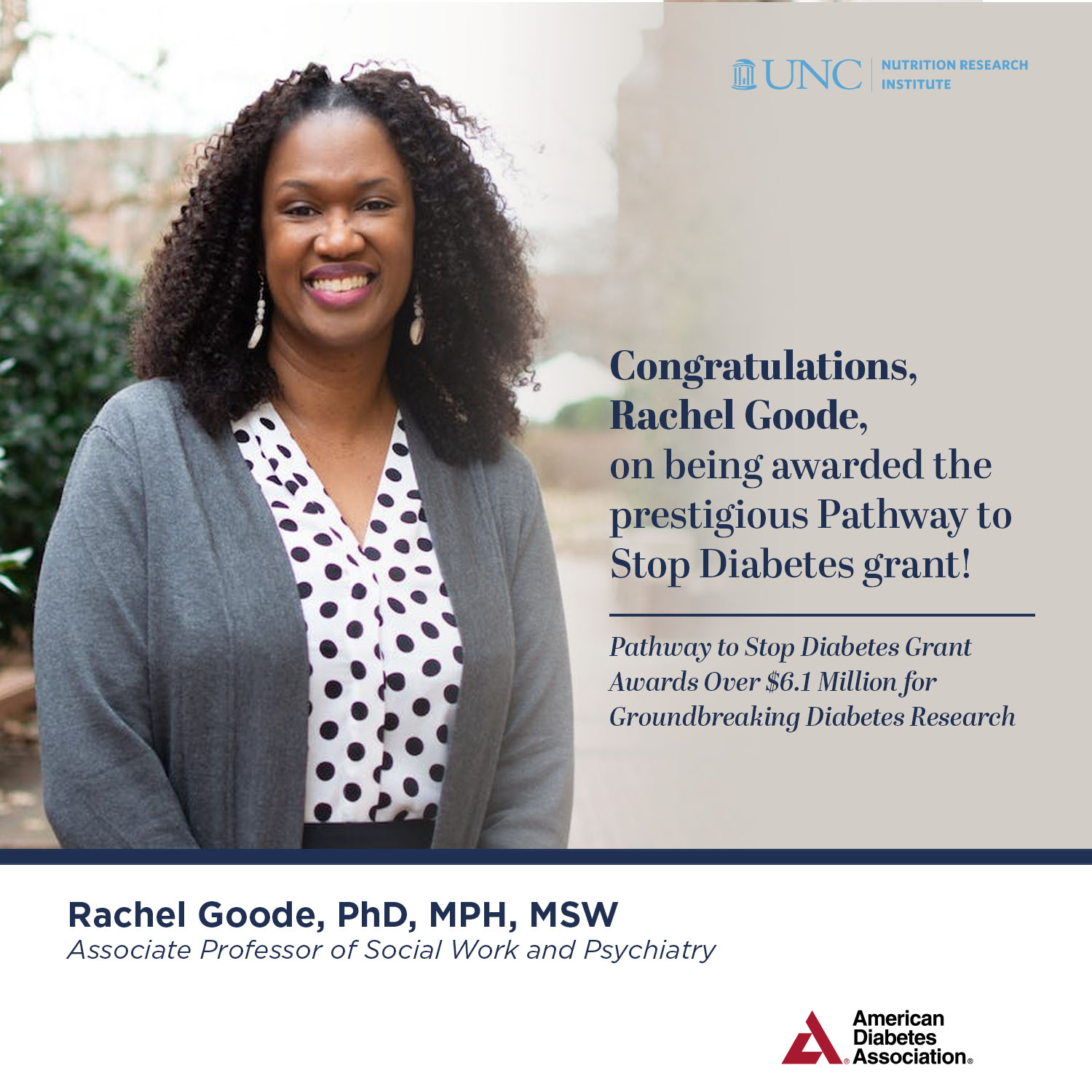 Rachel Goode, PhD receives Pathway to Stop Diabetes grant