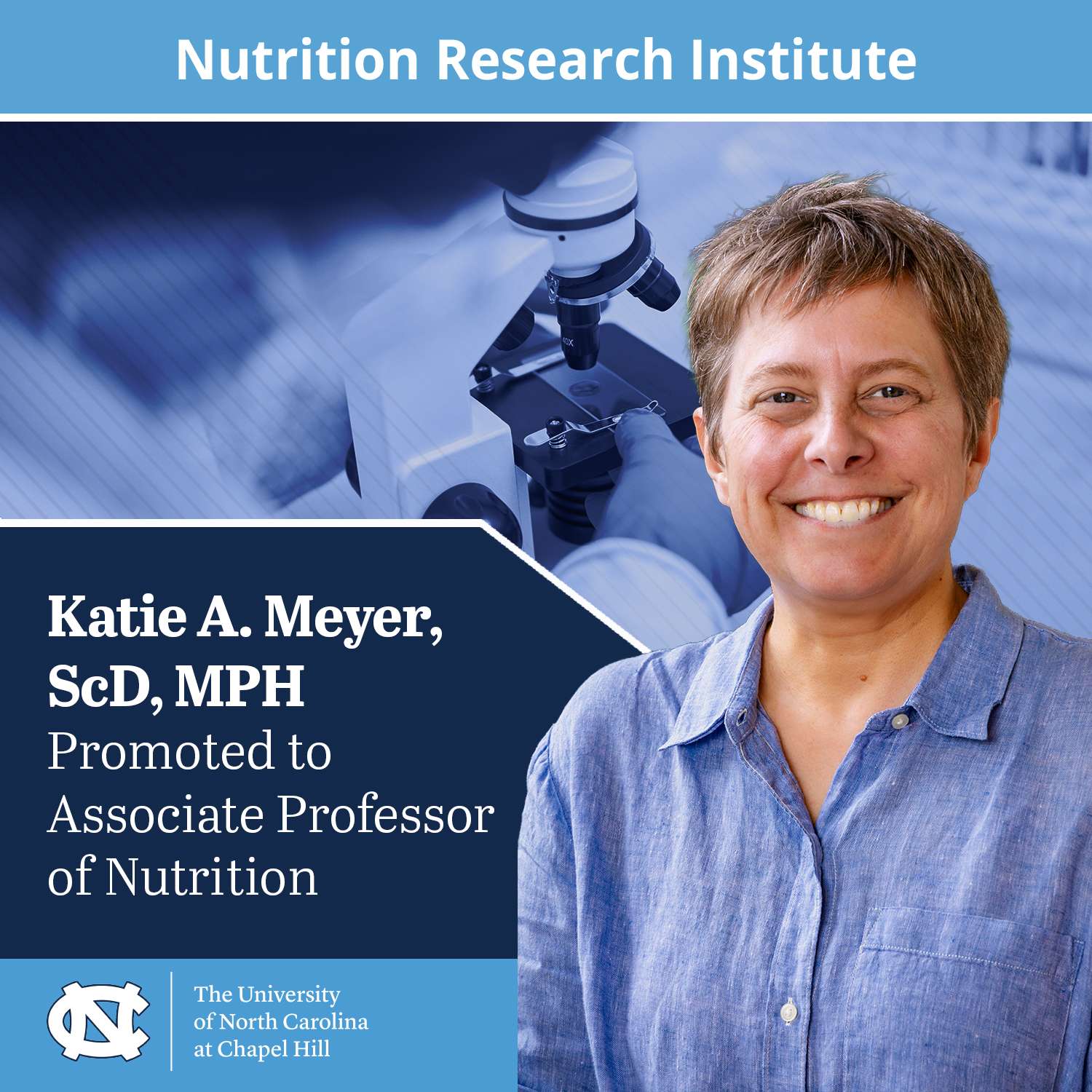 Katie Meyer, PhD and promotion to Associate Professor of Nutrition