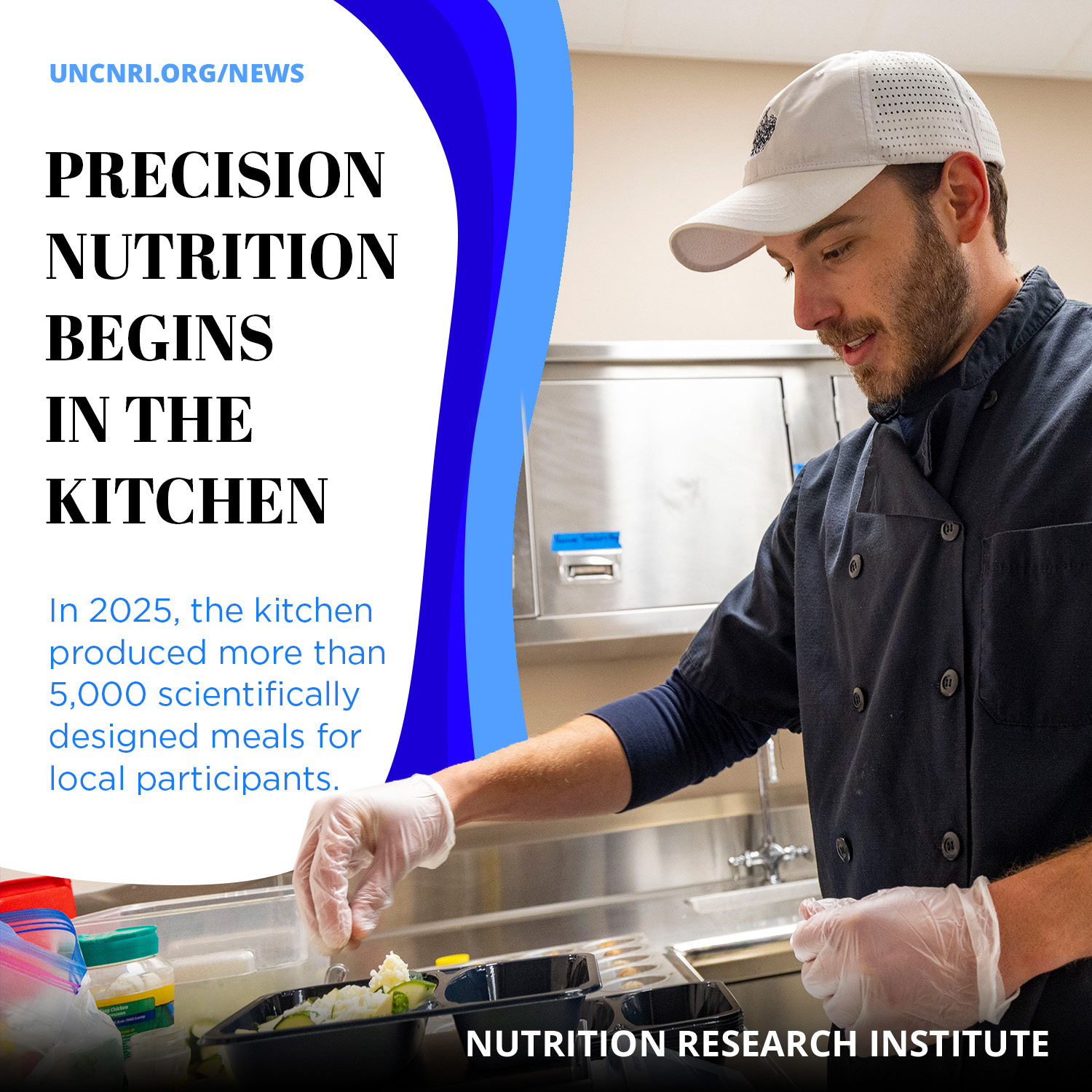 Rob Weimer preparing food in the metabolic kitchen