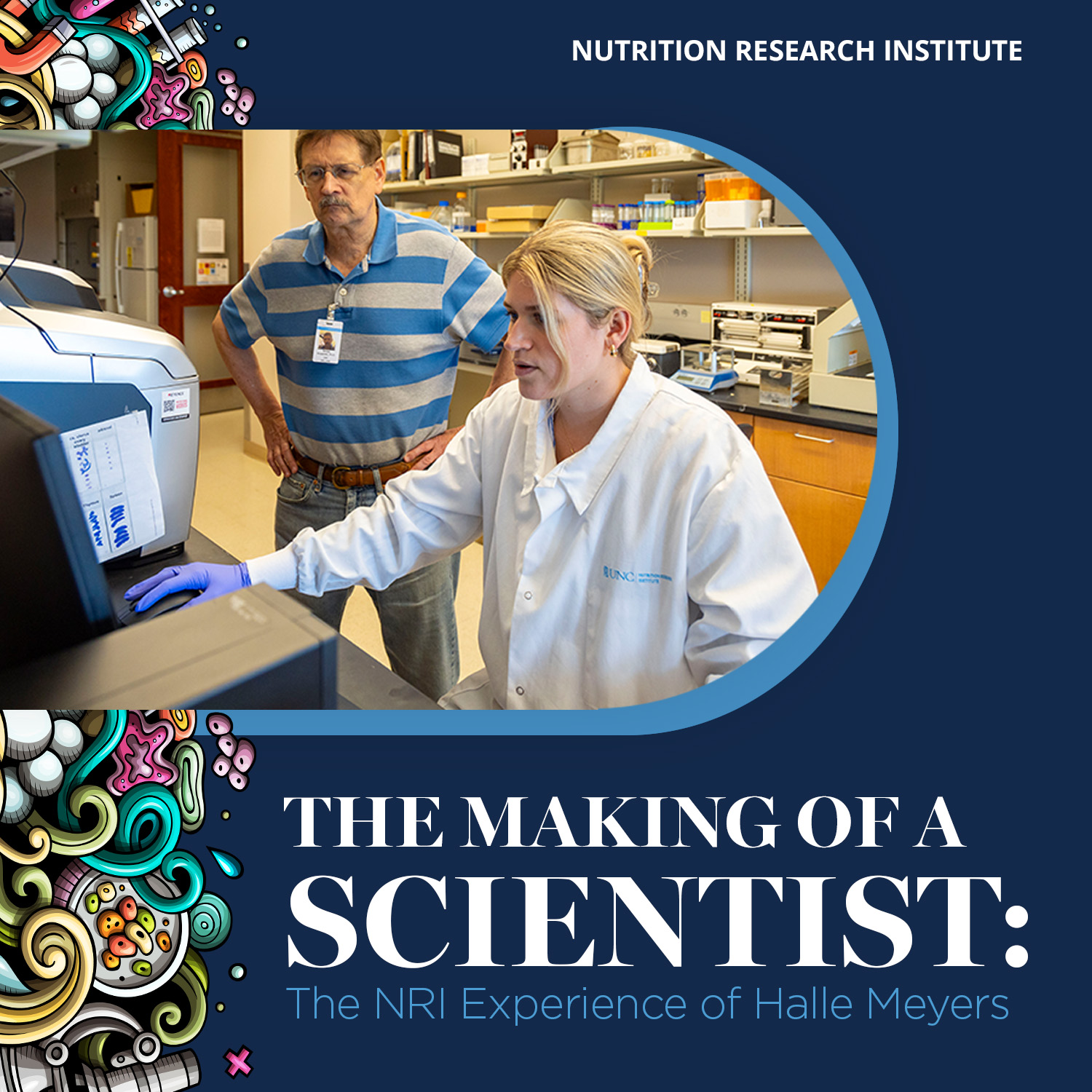 Halle Meyers, doctoral student, and Sergey Krupenko, PhD in the lab at the NRI